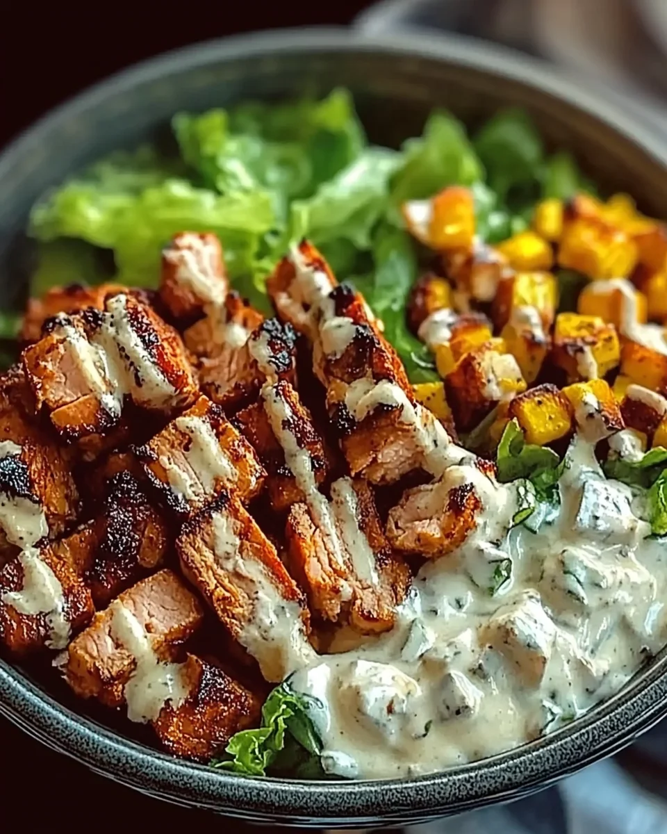 BBQ Hähnchen Geschnittene Salat – Ein Genuss für alle!