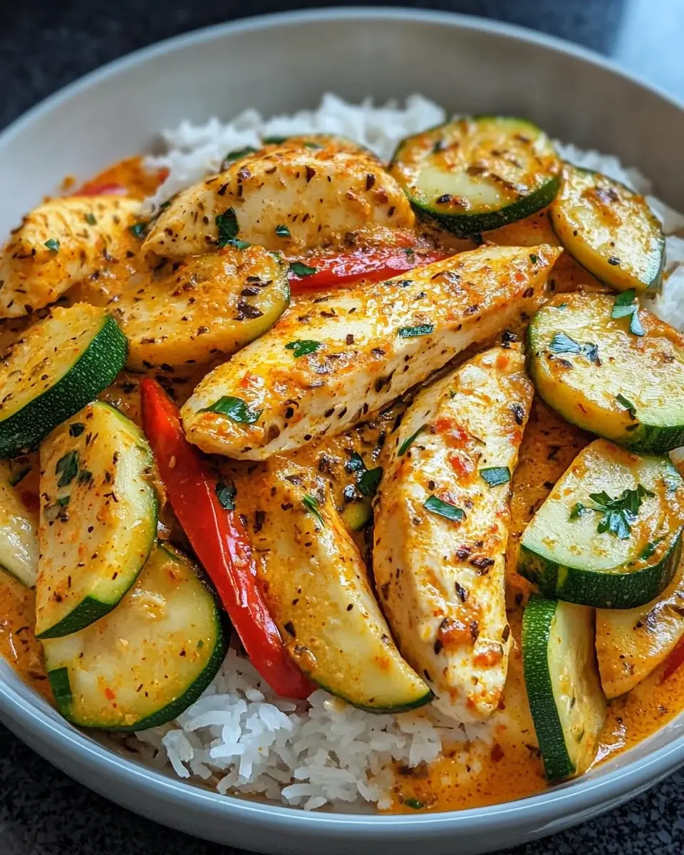 Cremiges Paprika-Zucchini-Hähnchen: Ein Genuss für jeden!