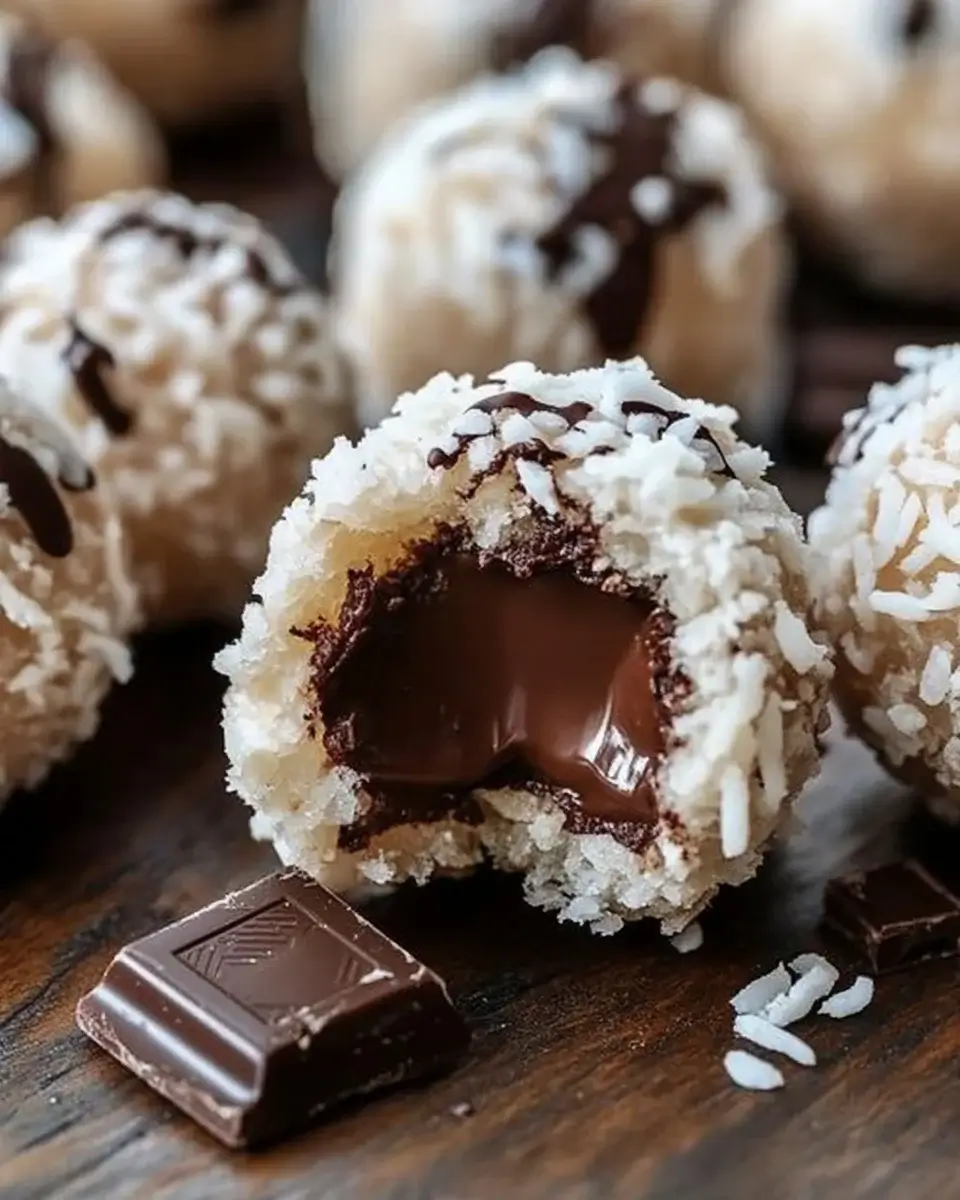 No Bake Coconut Cookie Balls mit Schokolade genießen!