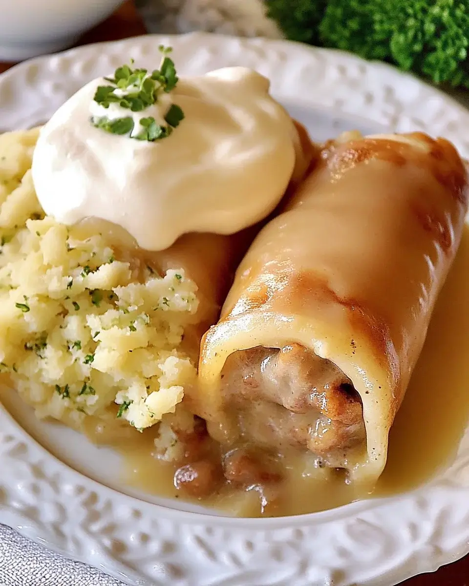 Turkey & Stuffing Roll Ups mit cremiger Soße entdecken!