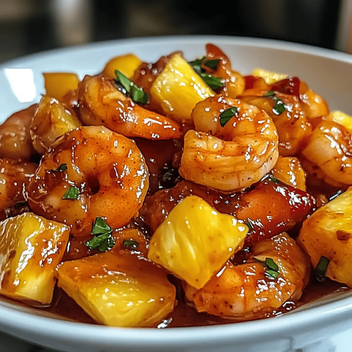 Süßscharfe Ananasshrimps für schnelles Kochen