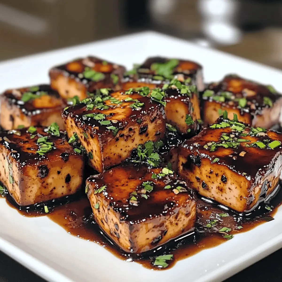 Der Ausgang: Eleganter Balsamico-Glasierter Tofu