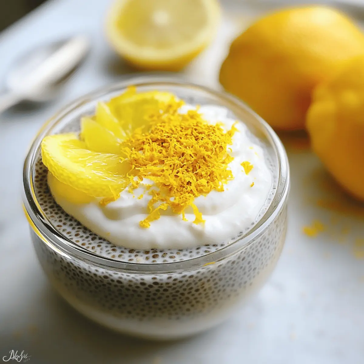 Lemon Cream Chia Pudding vegan und gesund