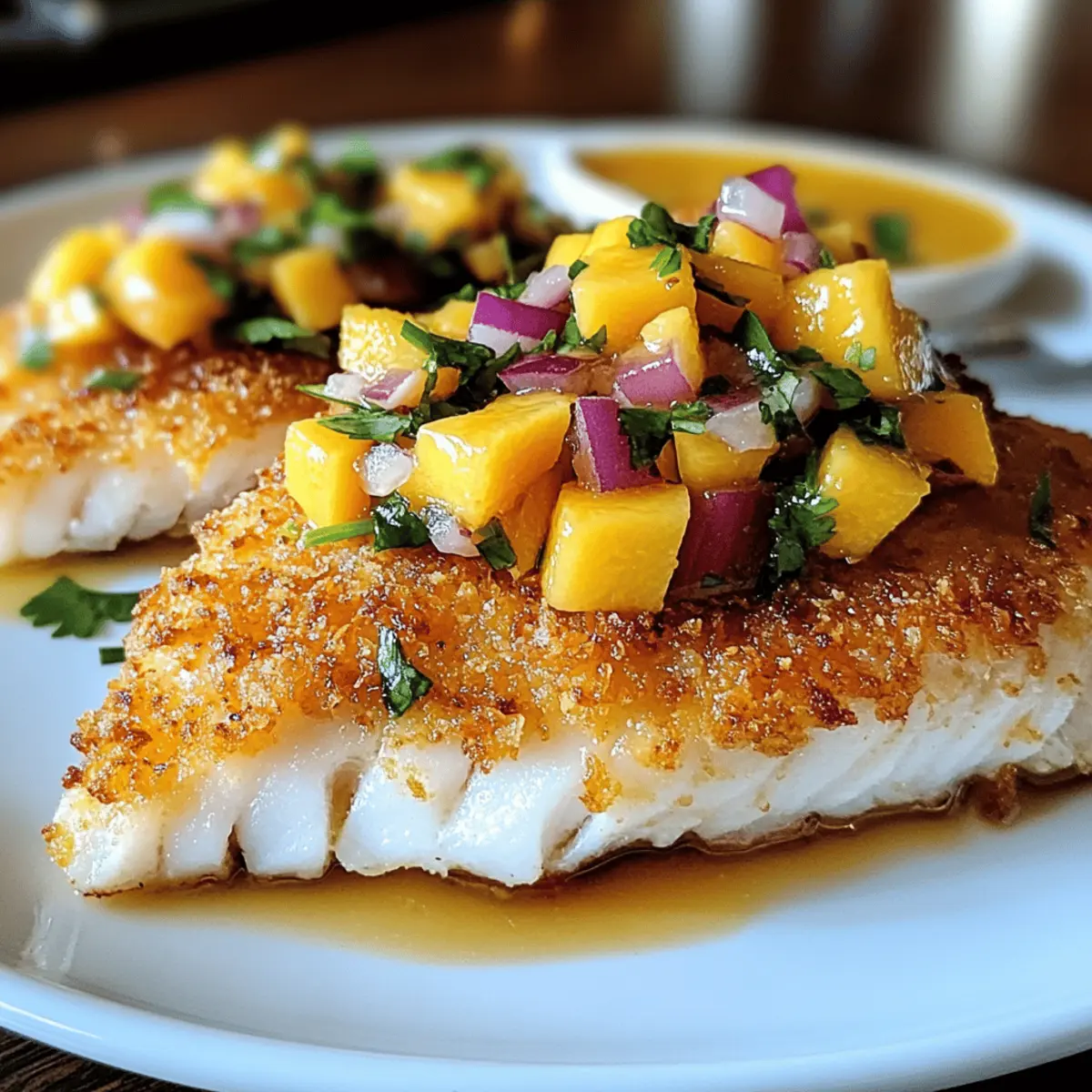 Kokosnuss Fisch mit Mango Salsa für den Sommer