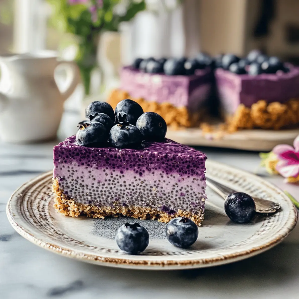 Blueberry Chia Pudding Cake ohne Backen