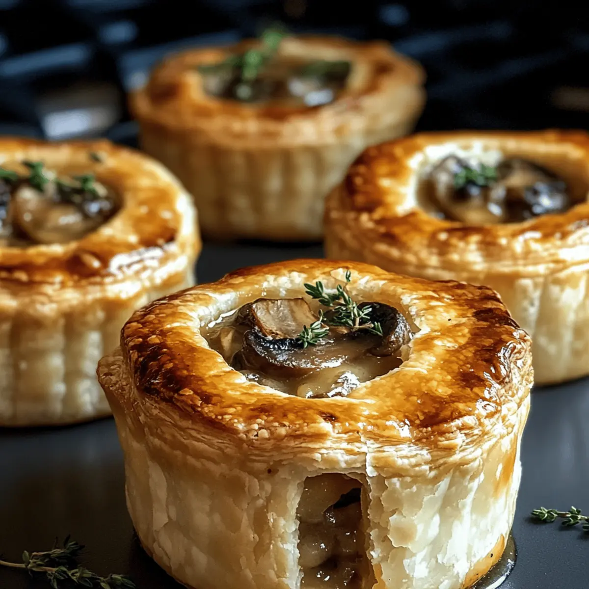 Mini Pilz-Gruyère-Pastetchen mit Thymian