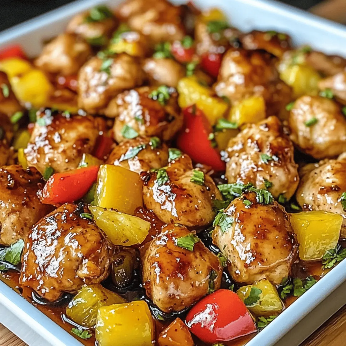 Hawaiian Chicken Sheet Pan für ein schnelles Abendessen