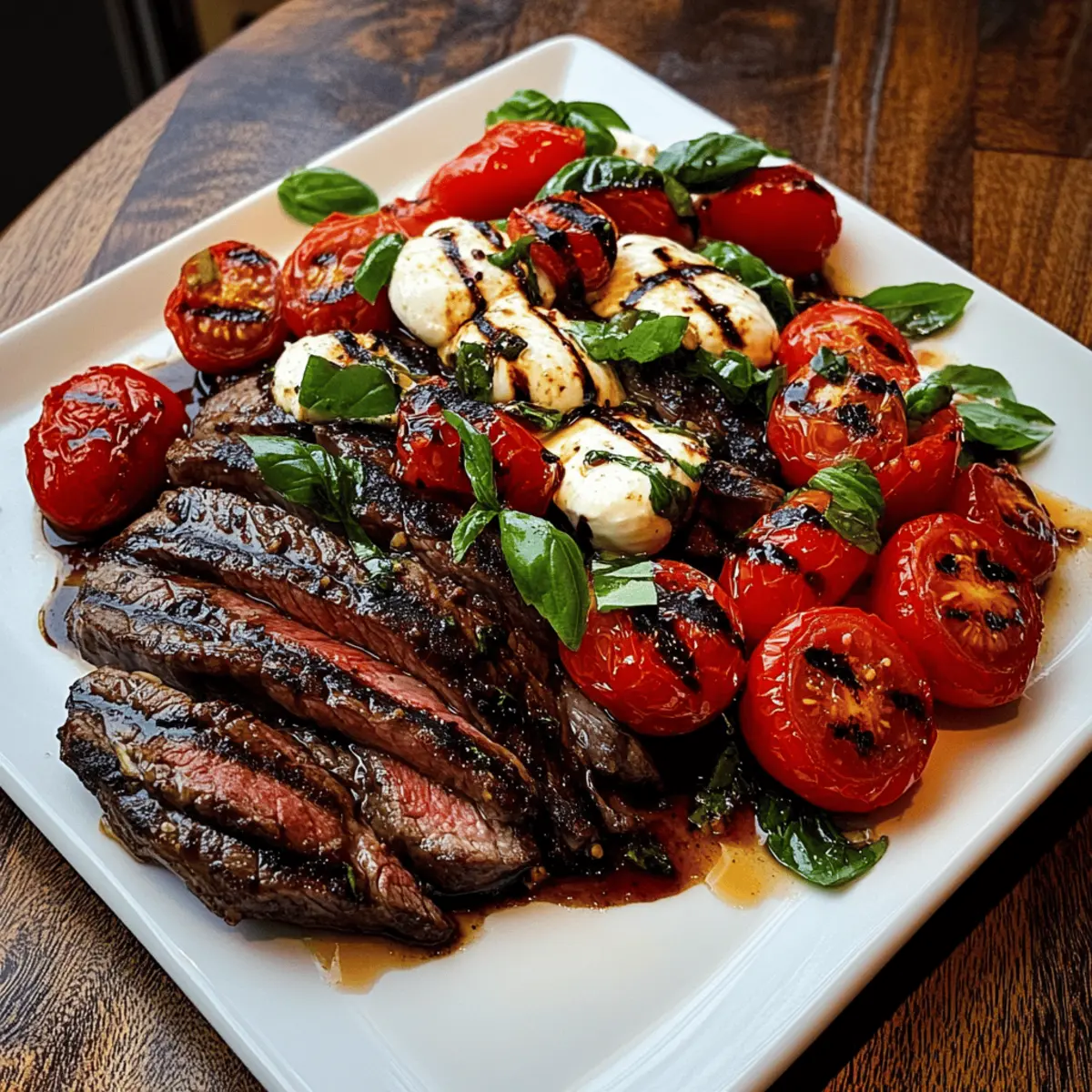 Balsamico Gegrilltes Flanksteak Caprese