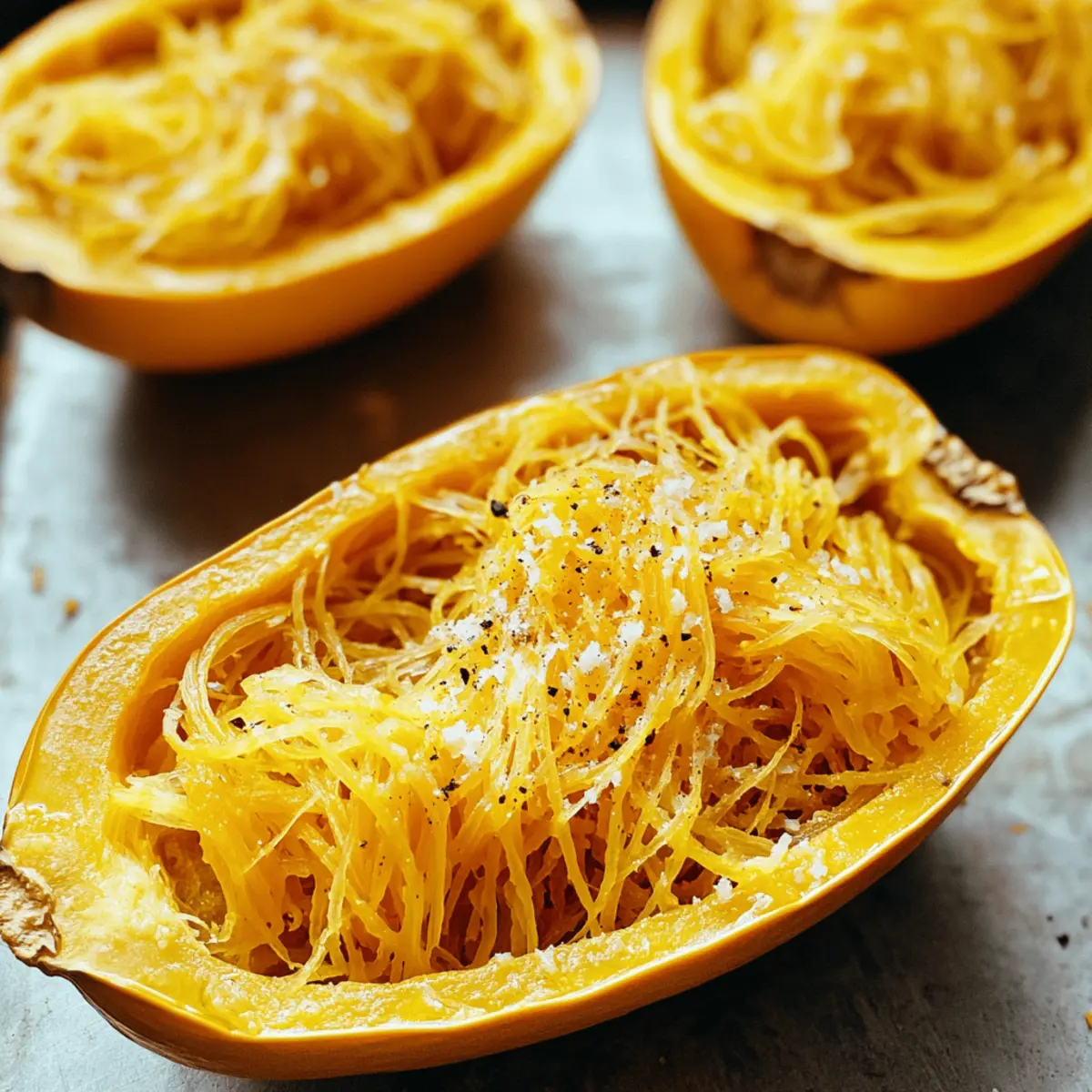 Der Ausgang: Perfekt gebackener Spaghetti-Kürbis