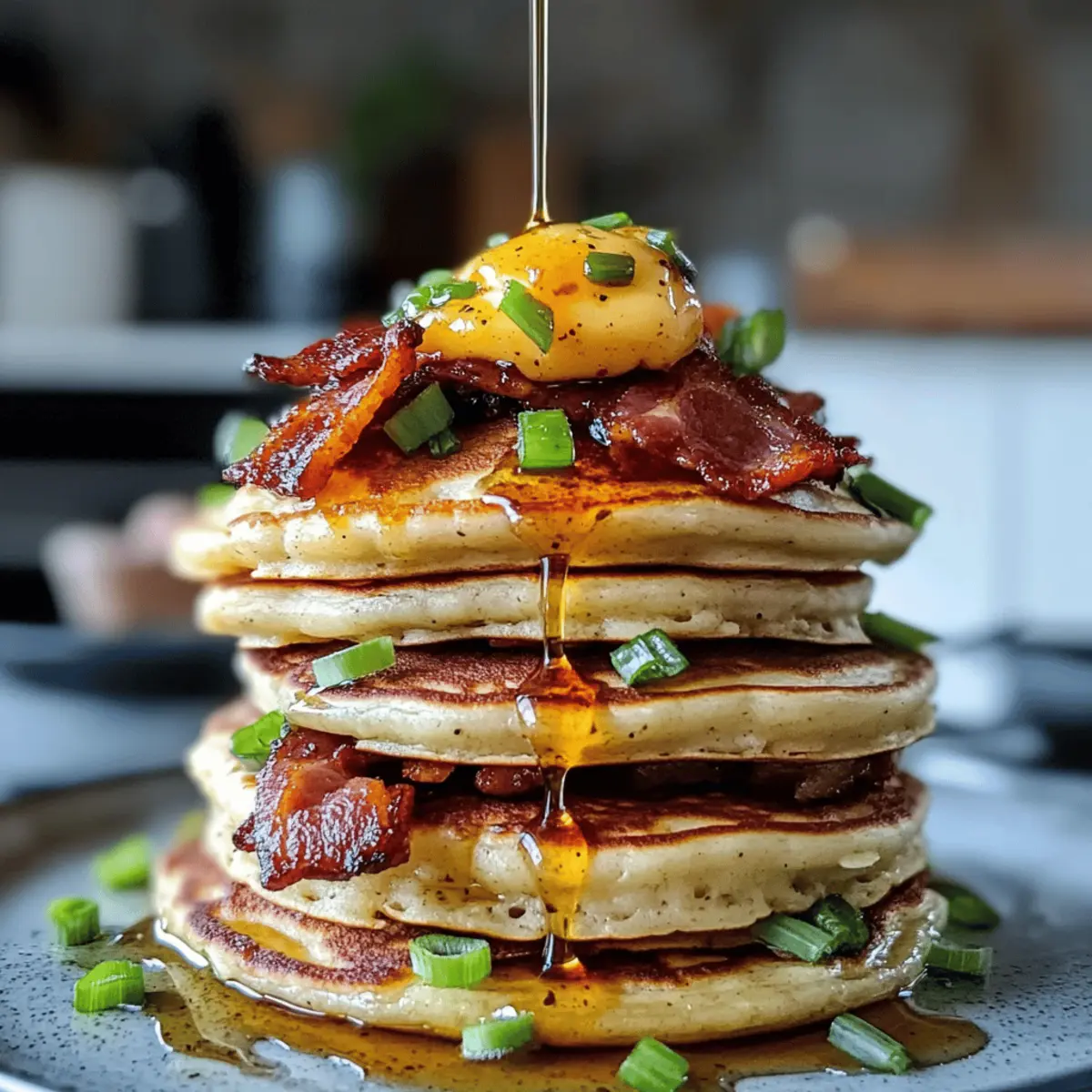 Herzhafte Pancakes mit Chorizo und Bacon