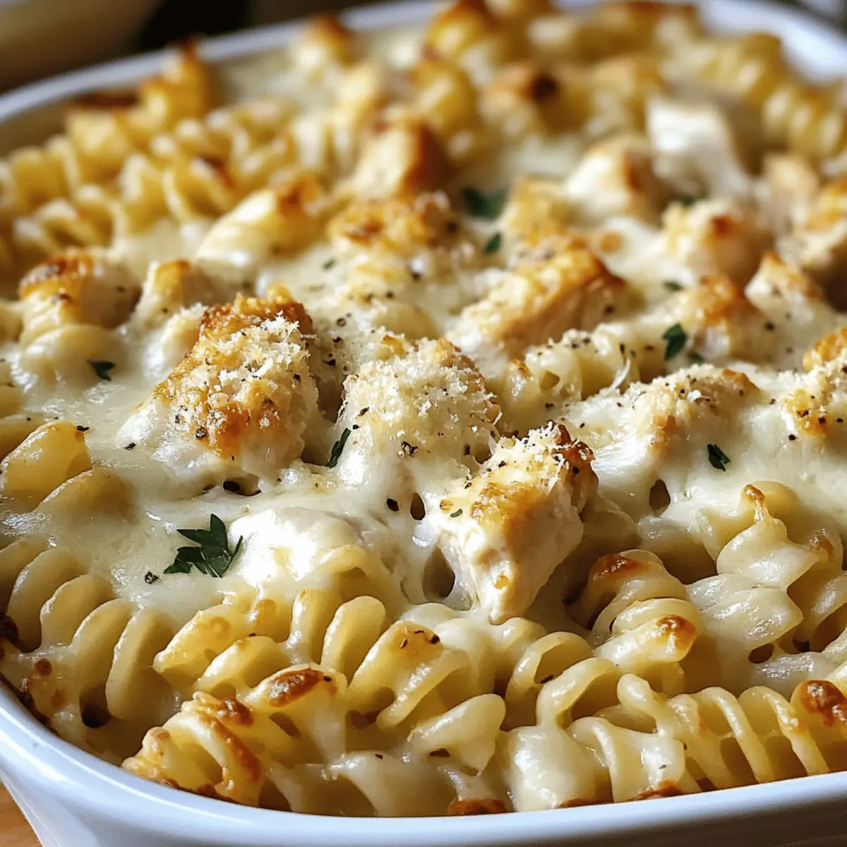 Der Ausgang: Cremige Knoblauch-Parmesan-Hühnchen-Pasta