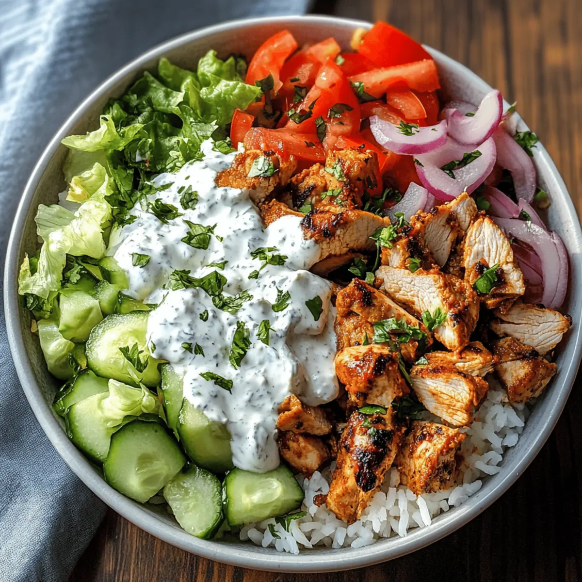 Leckere Hähnchen Shawarma Schüssel Zuhause zubereiten