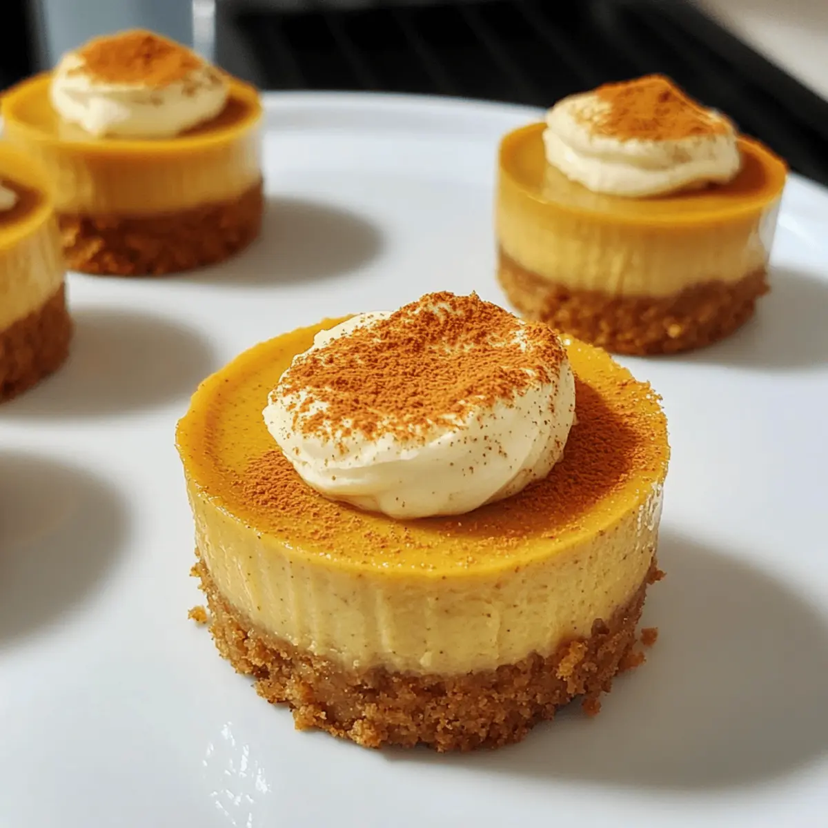 Mini Kürbis Cheesecakes mit krümeliger Kruste