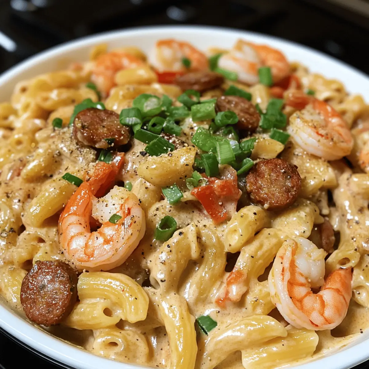 Voodoo Pasta mit Garnelen und Andouille Wurst