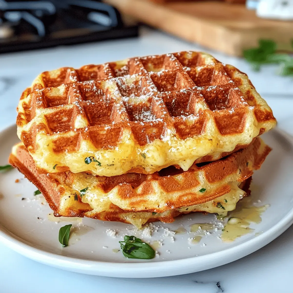 Knusprige Knoblauch-Parmesan-Chaffles: Low-Carb Genuss