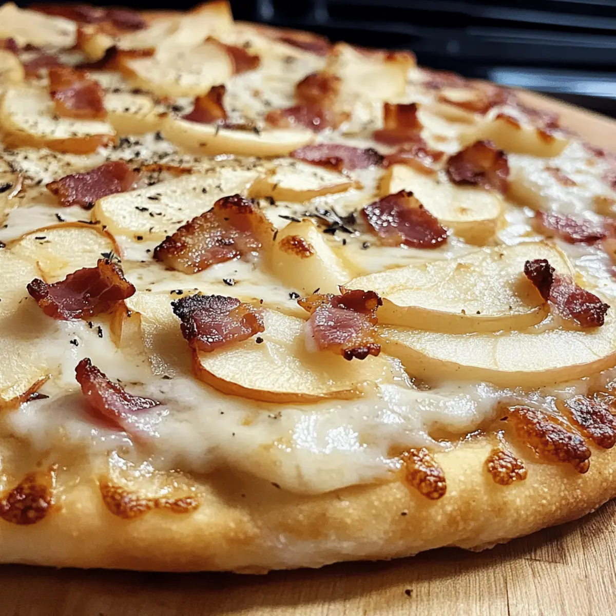 Der Ausgang: Herzhafte Apfel-Bacon-Pizza