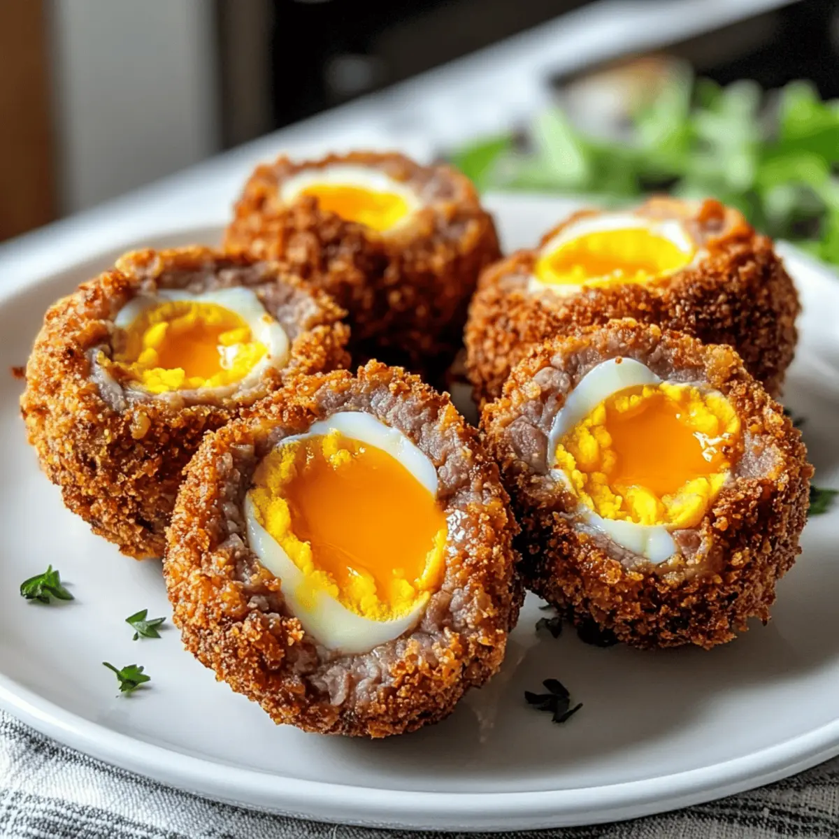 Klassische Scotch Eggs: Herzhaft und Knusprig