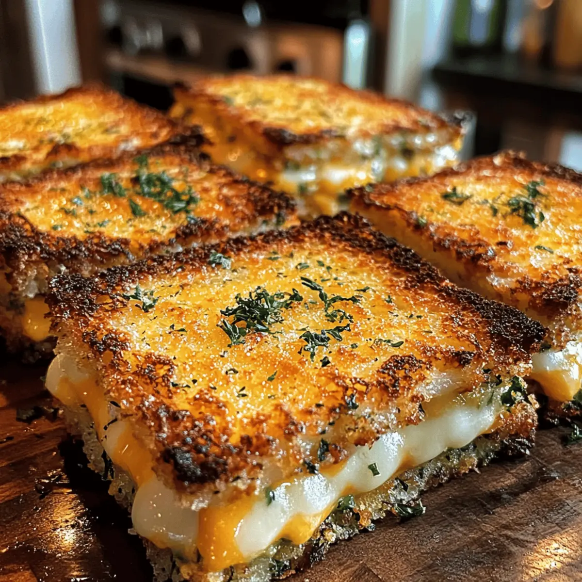 Zucchini Crust Grilled Cheese Squares Genuss für Zuhause