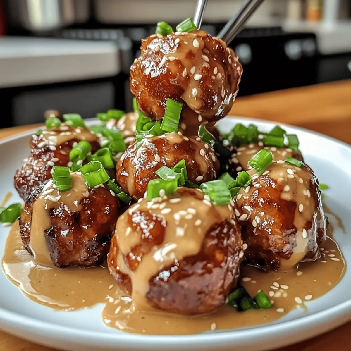 Koreanische BBQ Fleischbällchen mit würzigem Mayo-Dip