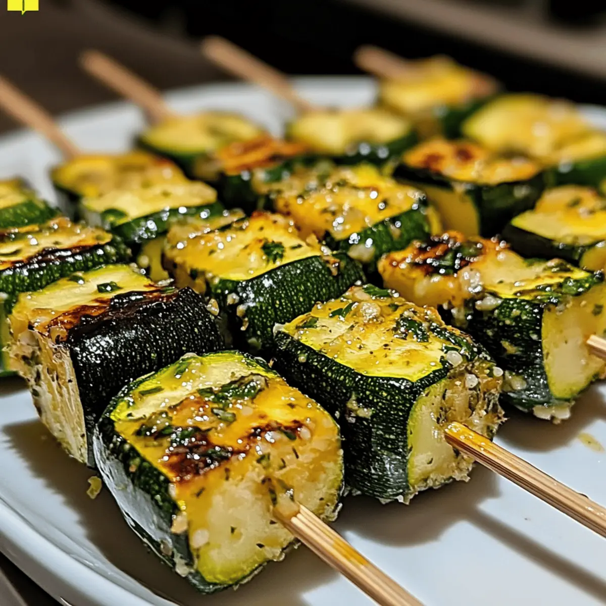 Knoblauchbutter Zucchini Spieße für den Grill