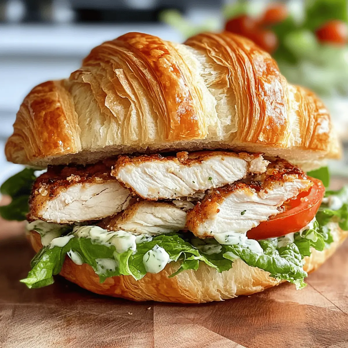 Klar! Hier ist dein Rezepttitel: 

“Chicken Caesar Croissant Sandwich in Minuten”