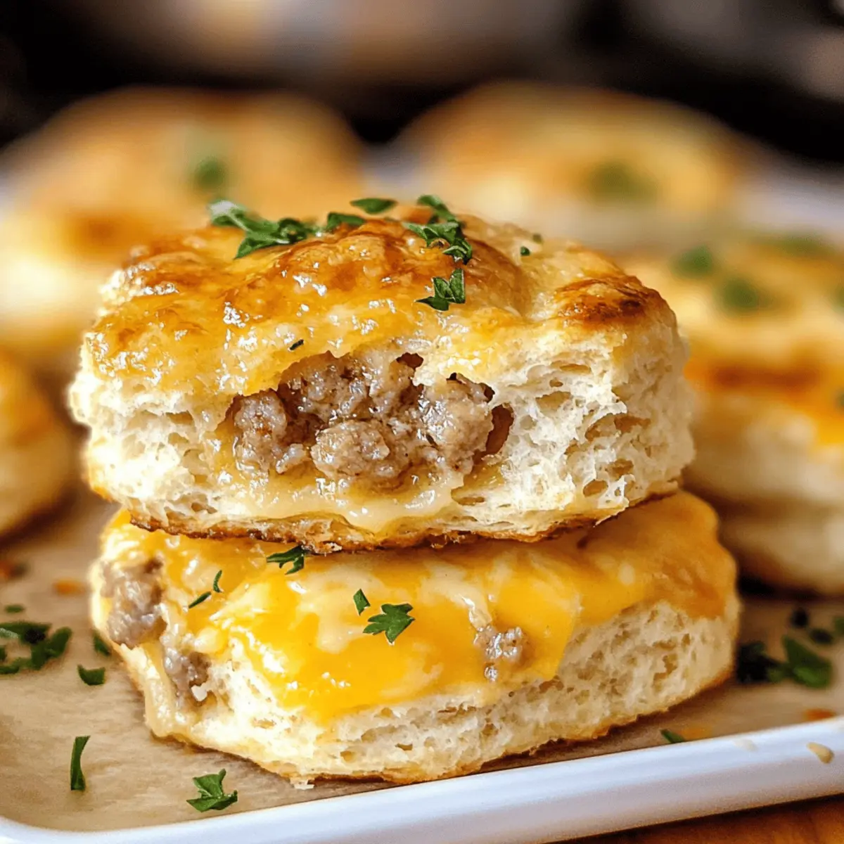 Käse-Wurst-Butter-Biscuits zum Frühstück