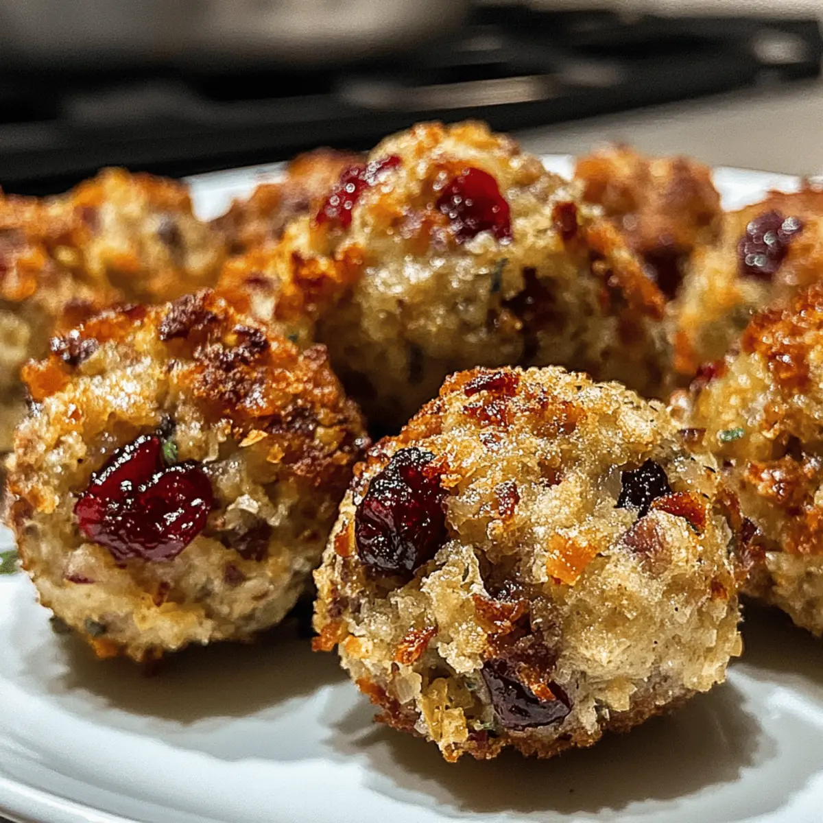 Cranberry-Türkei-Stuffing-Bällchen für den Festtag