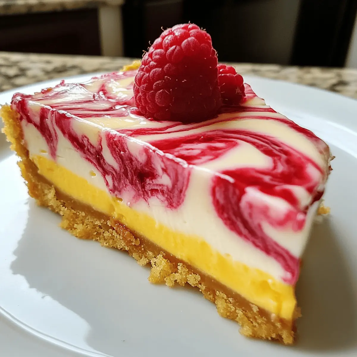 Limonen Himbeer Swirl Käsekuchen Rezept