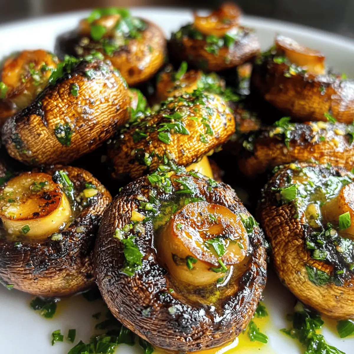 Luftfritteuse Pilze mit Knoblauchbutter genießen
