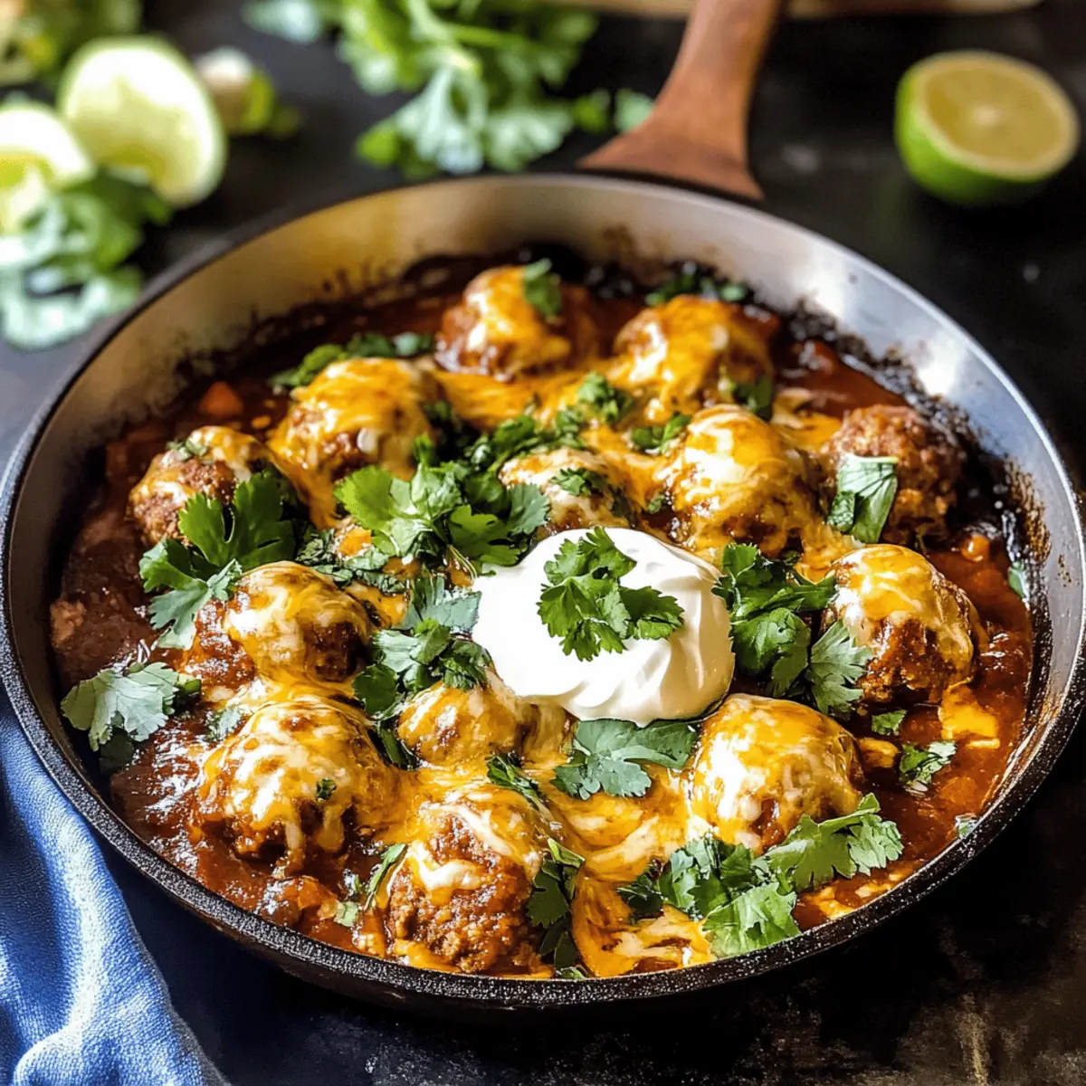 Keto Enchilada Fleischbällchen Pfanne