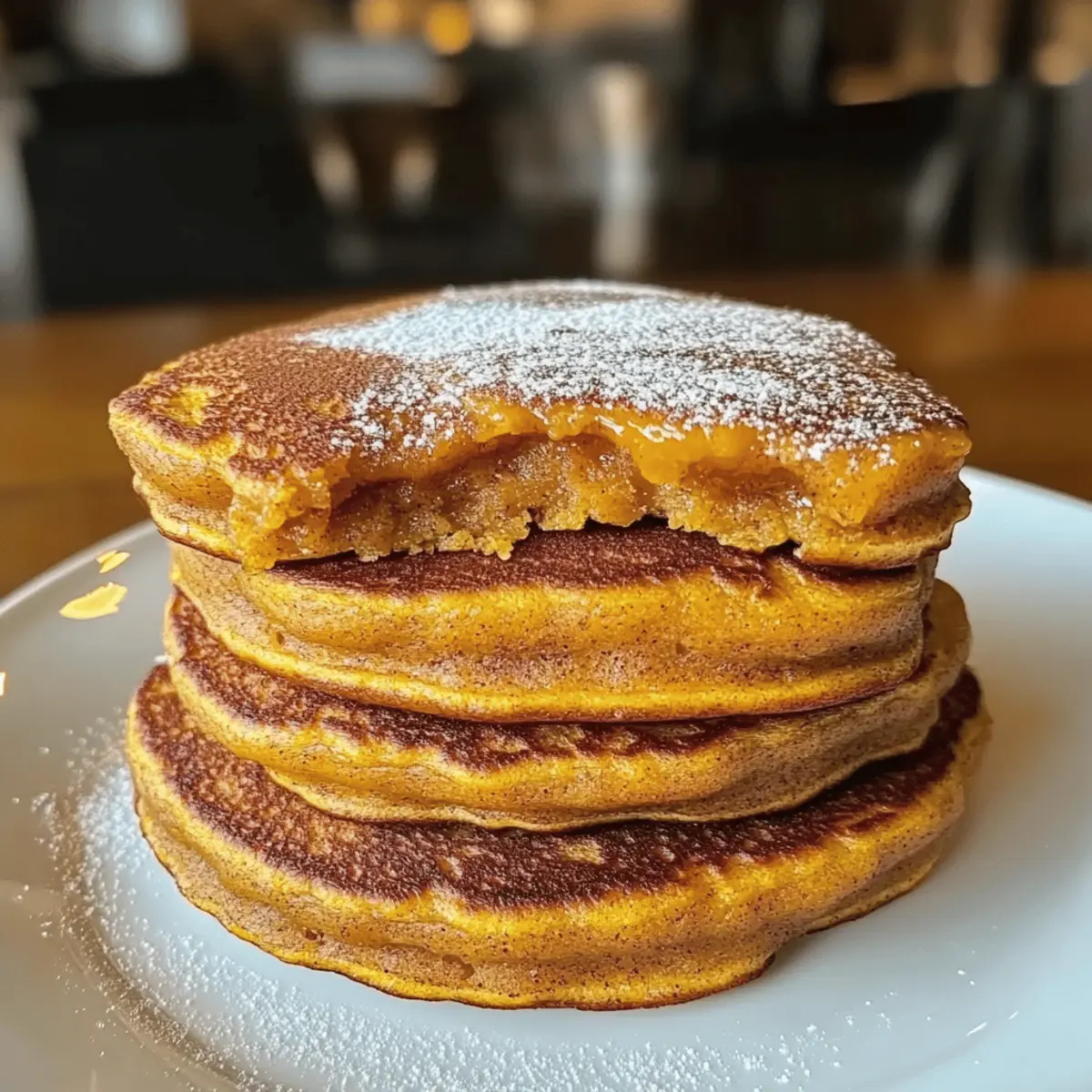 Der Ausgang: Fluffige Kürbis-Pfannkuchen mit Zimtbutter
