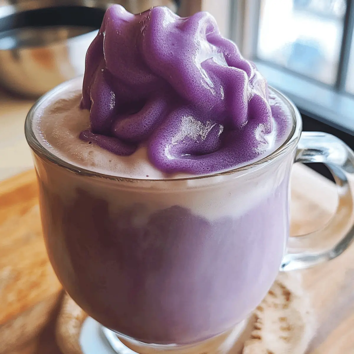 Ube Latte mit fluffigem Ube Cold Foam