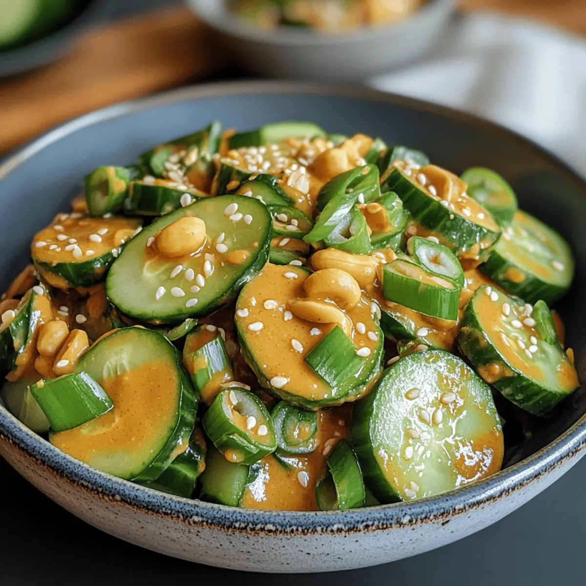 Gurken in würziger Erdnusssauce vegan genießen