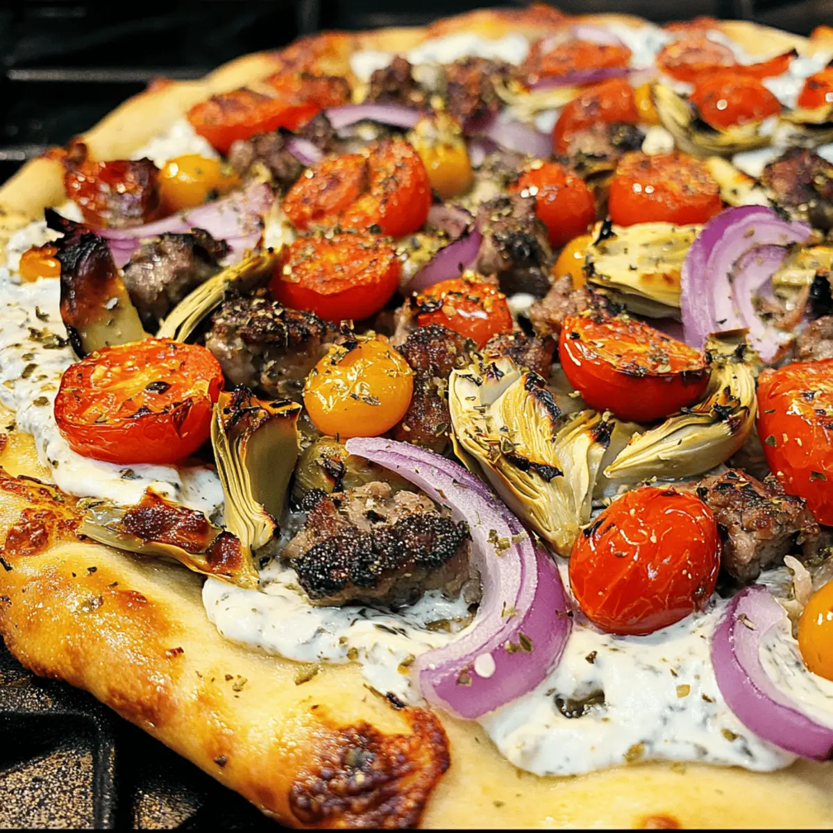 Gyro Pizza mit Tzatziki – Der perfekte Genuss