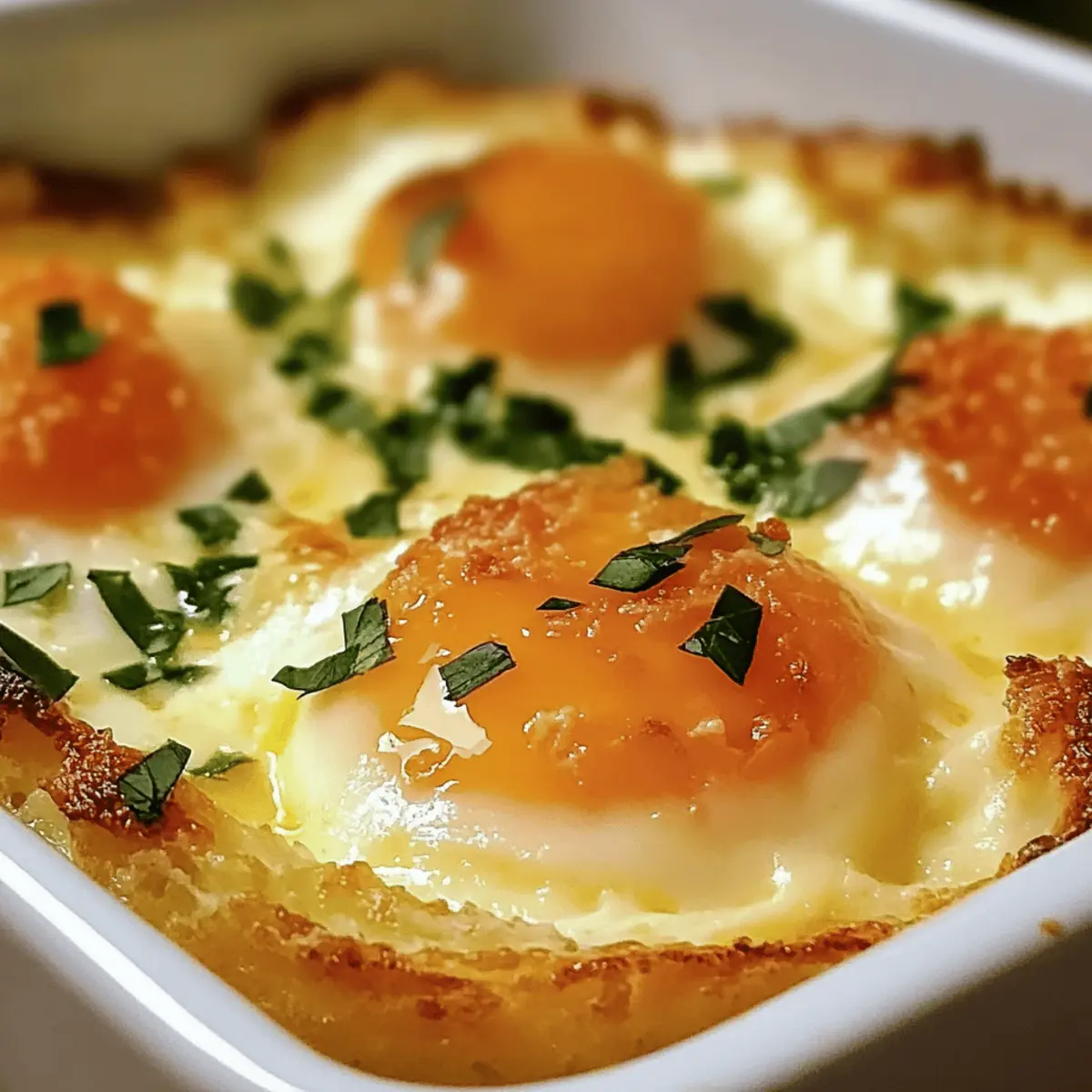 Gebackene Französische Eier für einen Frühstückstraum
