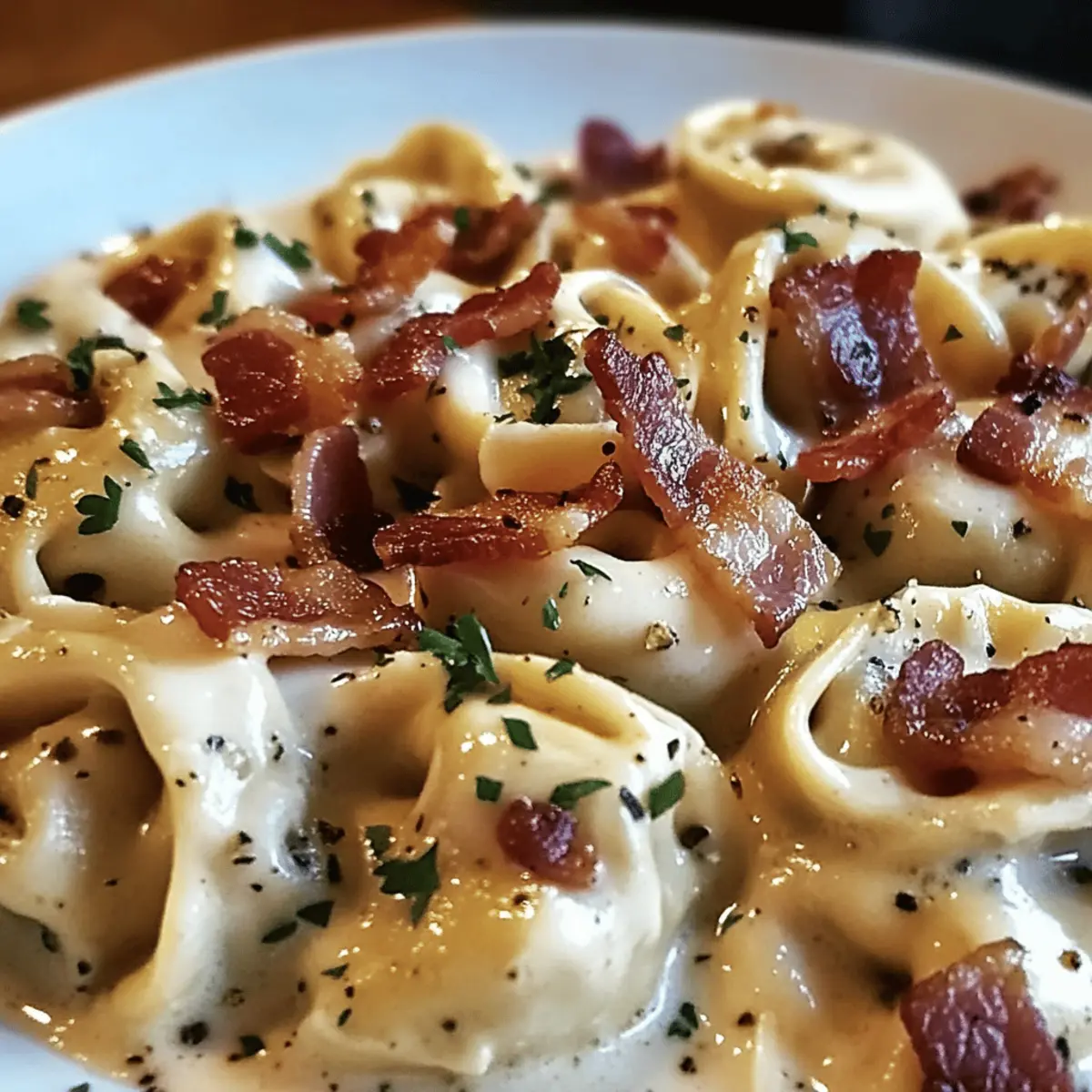 Bacon-Creme-Käse-Tortellini in 30 Minuten