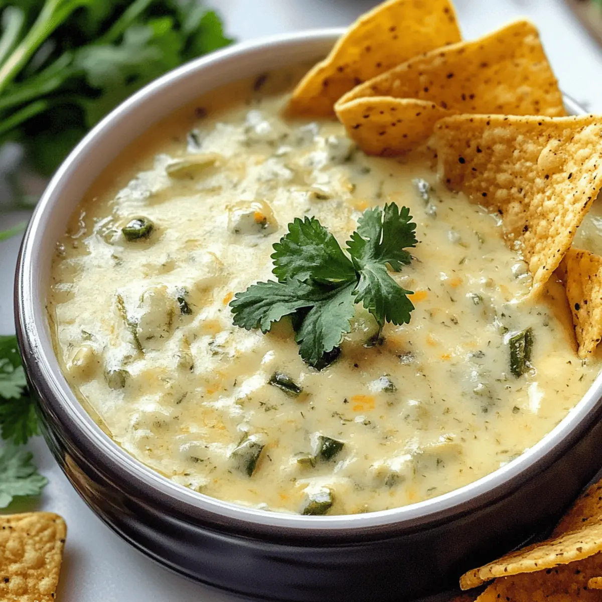 Cremiger grüner Chili Queso Dip ganz einfach