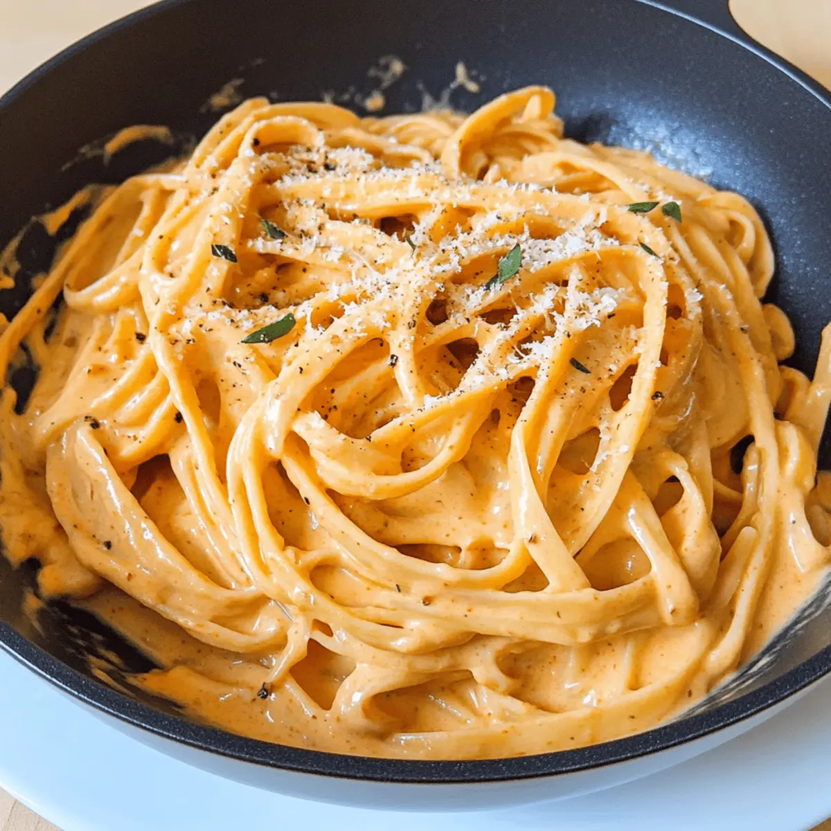 Cremige Rote Paprika Alfredo Sauce vegan und glutenfrei
