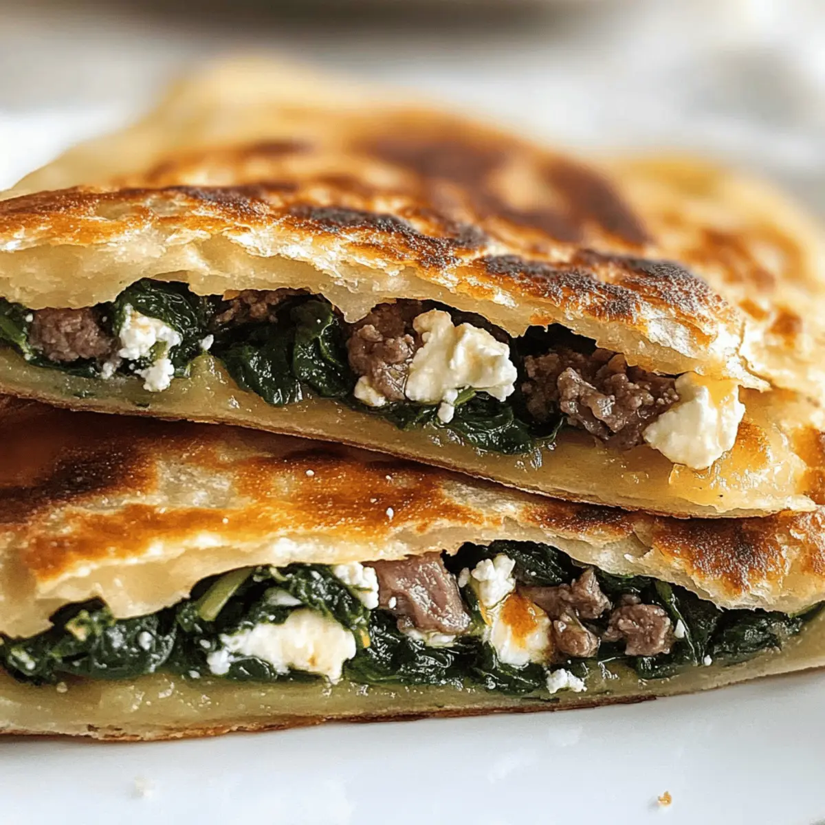 Krosse Gozleme mit Spinat und Feta