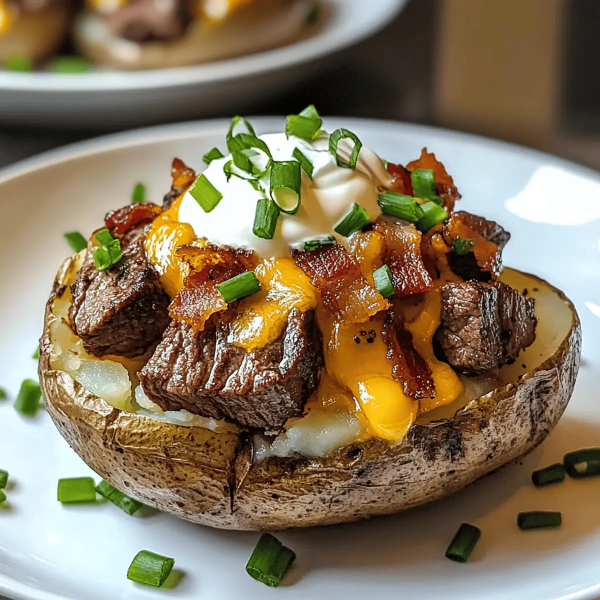 Ladestatt Kartoffeln mit Steakbissen für Komfortessen