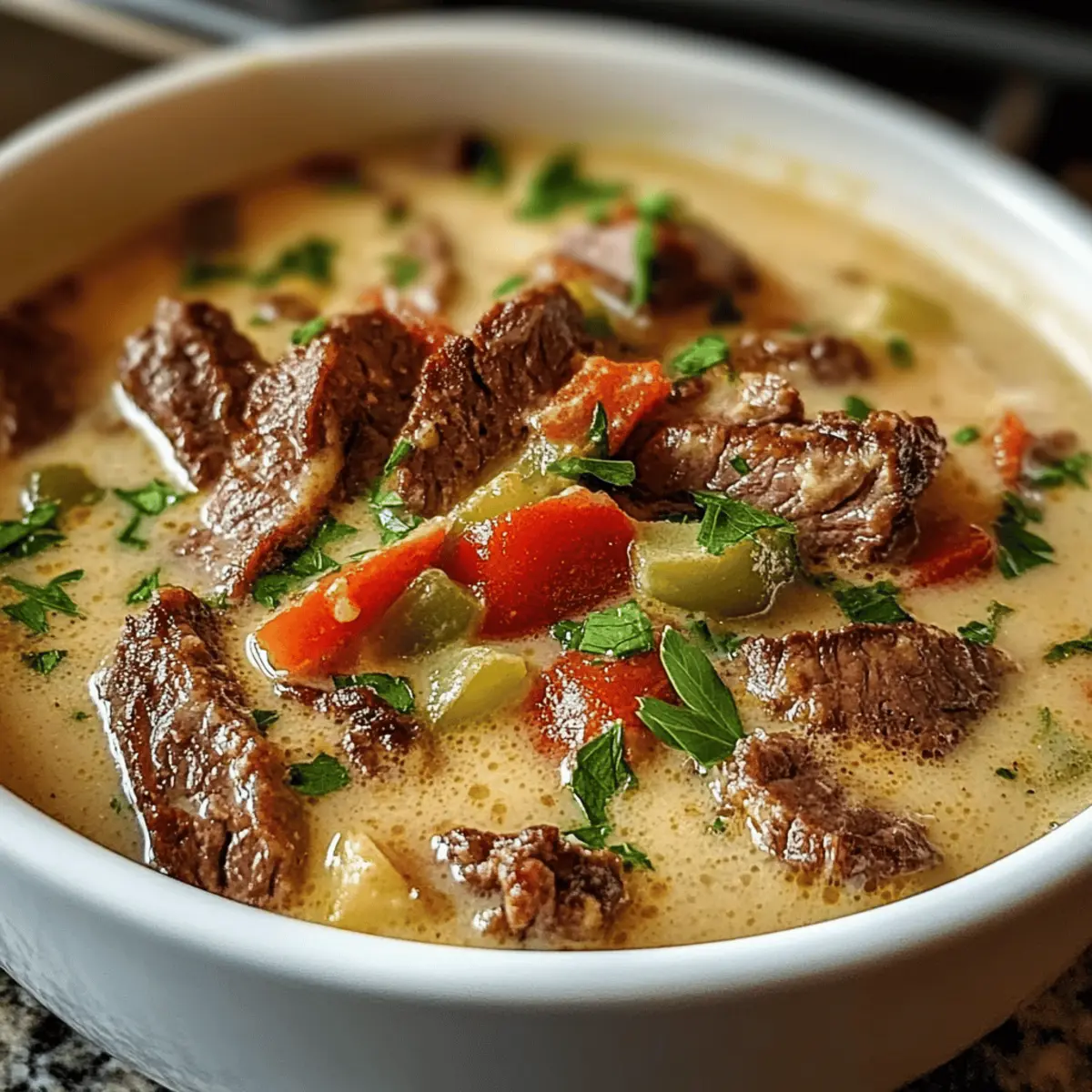 Philly Cheesesteak Suppe: Komfort im Schüssel