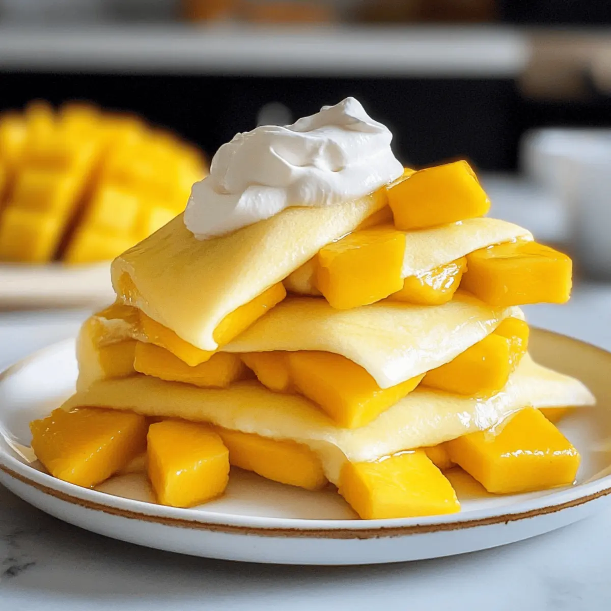 Mango-Pfannkuchen für einen Sommergenuss