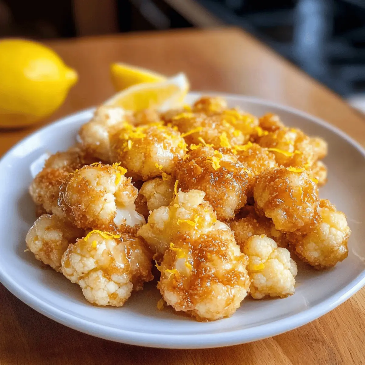 Klebriger Zitronenblumenkohl für ein gesundes Dinner