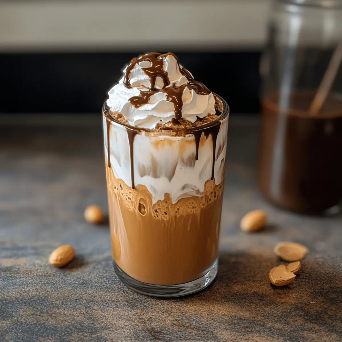 Schokoladen-Erdnussbutter Eiskaffee Genuss