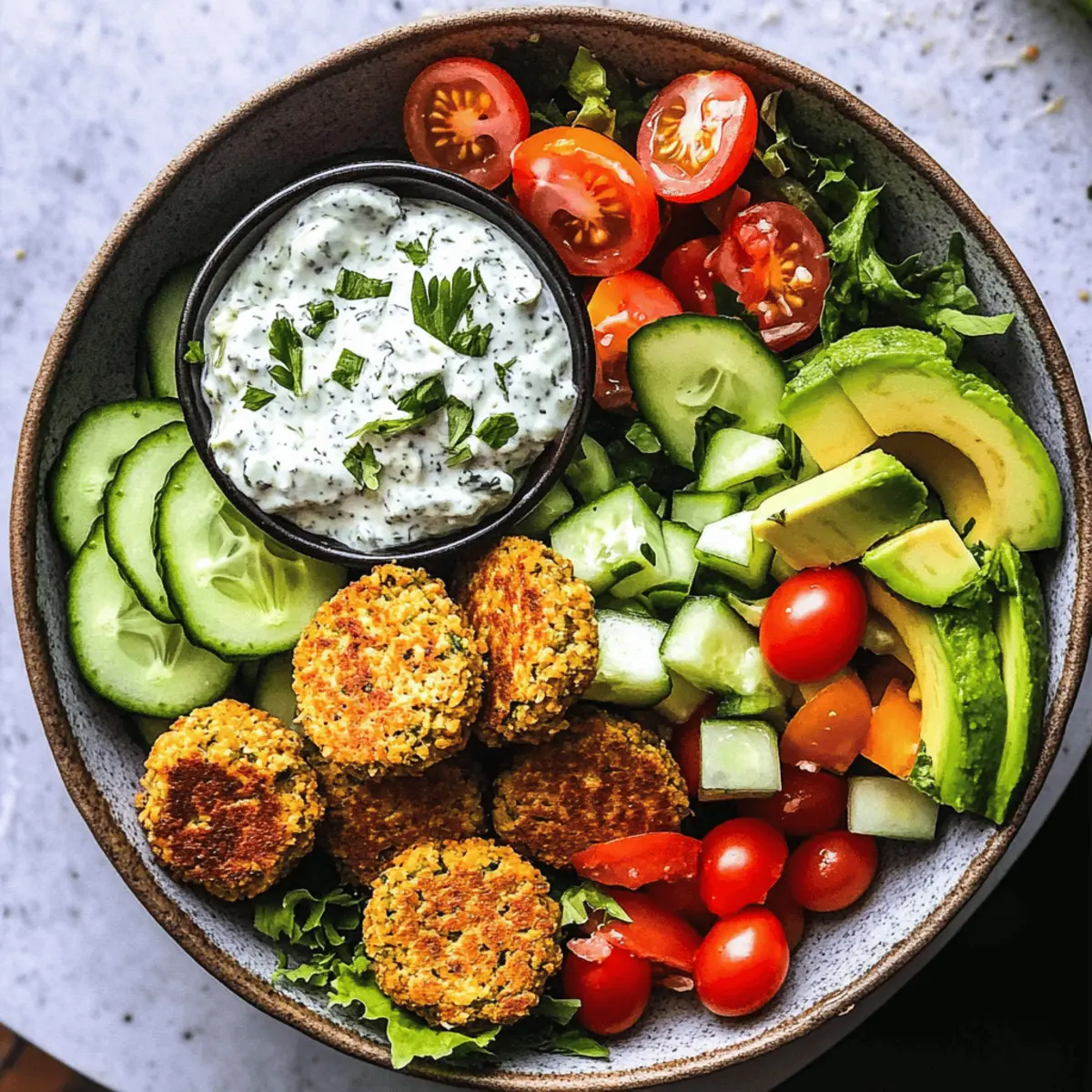 Falafel Bowls mit Cashew Tzatziki genießen