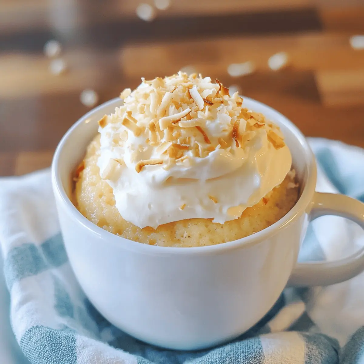 Kokosnuss Mug Cake ganz schnell zubereiten