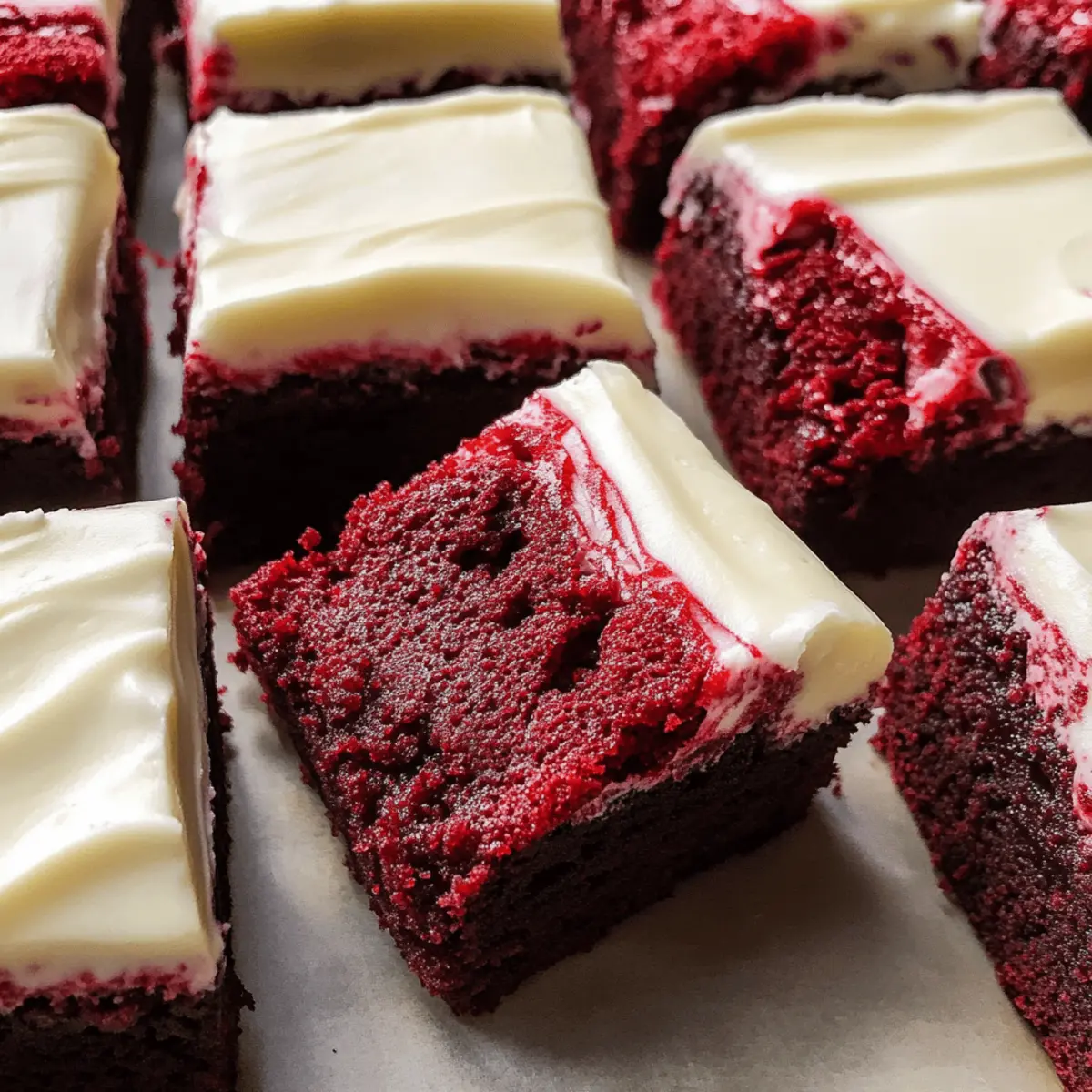 Chewy Red Velvet Brownies mit Frischkäse-Frosting