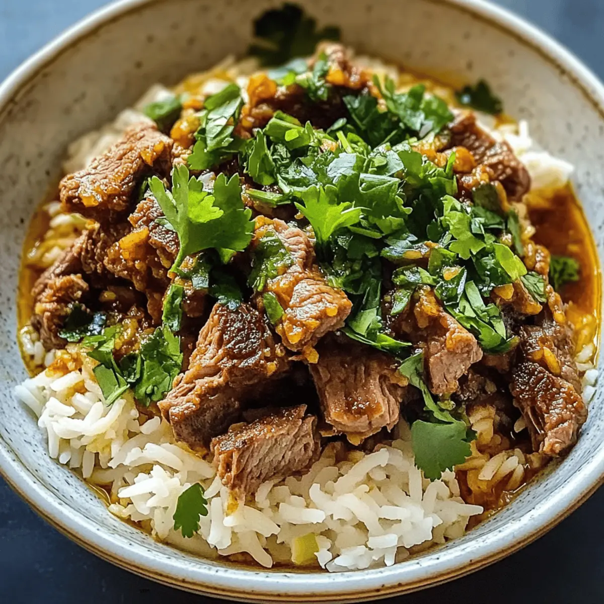 Der Ausgang: Knuspriges Kreuzkümmellamm mit Reis