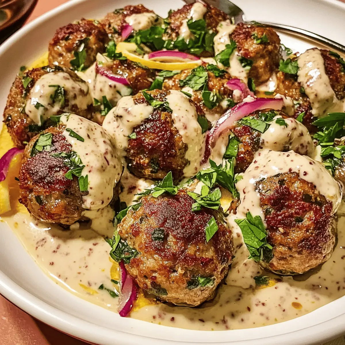 Der Ausgang: Türkische Kofte mit Zitronen-Tahini