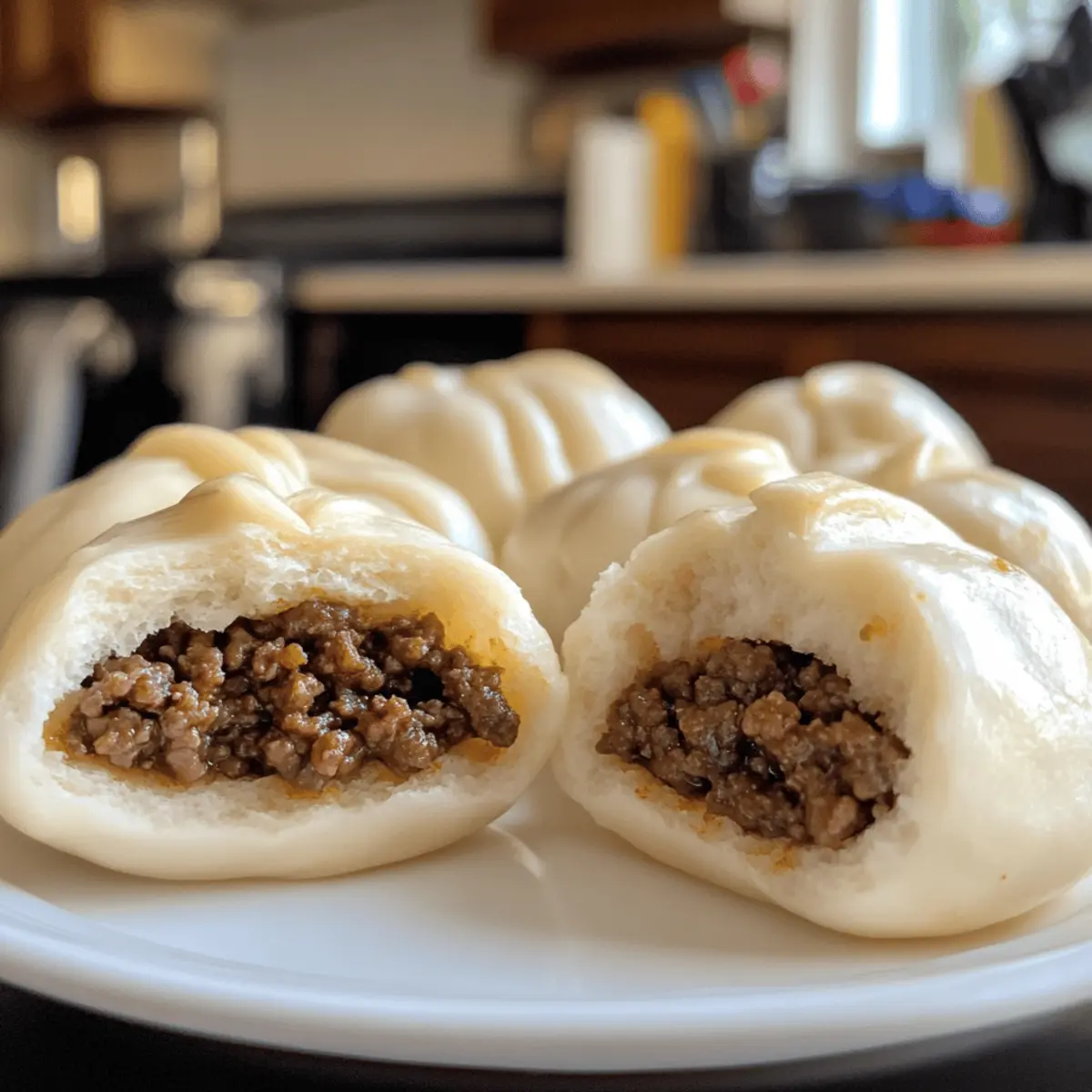 Saftige Rindfleisch Bao Brötchen für Zuhause
